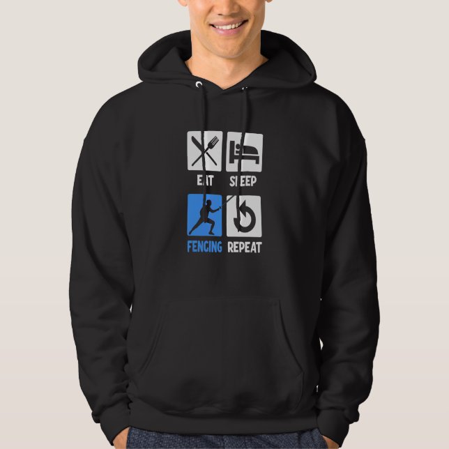 Eat Sleep Fencing Repeat Hoodie (Front)