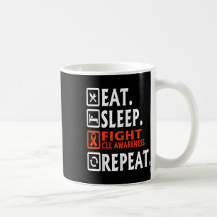 Eat Sleep Fight Chronic Lymphocytic Leukaemia Cll Coffee Mug