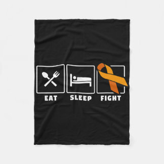 Eat Sleep Fight Leukaemia Blood Cancer Awareness 1 Fleece Blanket