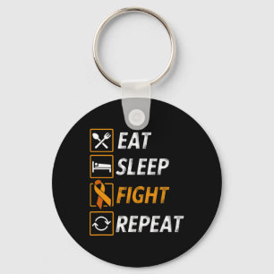 Eat Sleep Fight Leukaemia Blood Cancer Awareness  Key Ring