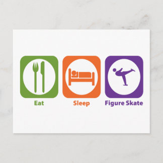 Eat Sleep Figure Skate Postcard