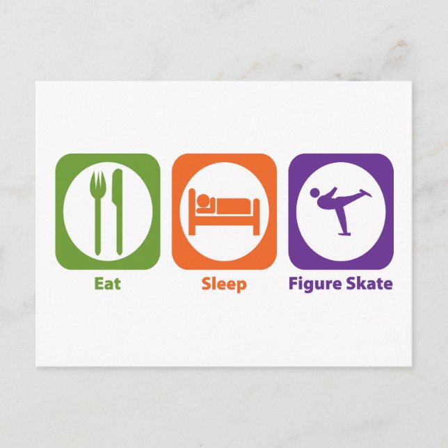 Eat Sleep Figure Skate Postcard (Front)