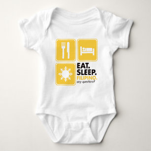 Eat Sleep Filipino - Yellow Baby Bodysuit