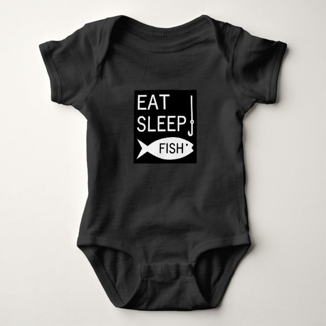 Eat Sleep Fish Baby Bodysuit (Front)