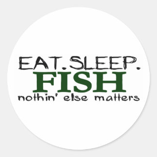 Eat Sleep Fish Classic Round Sticker