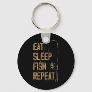 Eat Sleep Fish Repeat Fishing Lover Gift Idea Hunt Key Ring