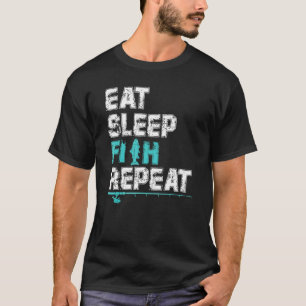 Eat Sleep Fish Repeat Kids Fishing T-Shirt