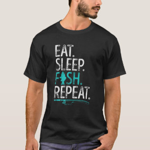 Eat Sleep Fish Repeat Men Women Kids Fishing Boys T-Shirt
