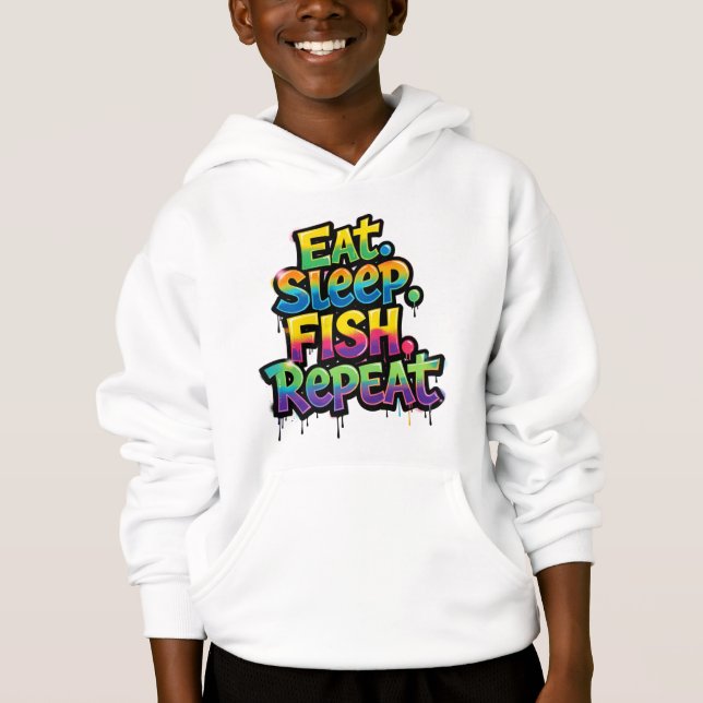 Eat Sleep Fish Repeat Rainbow Graffiti (Front)