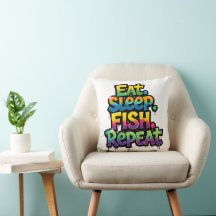 Eat Sleep Fish Repeat Rainbow Graffiti