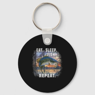 Eat Sleep Fish Repeat Shirt Fishing Fisherman Angl Key Ring