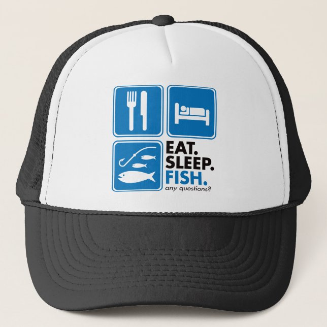 Eat Sleep Fish Trucker Hat (Front)