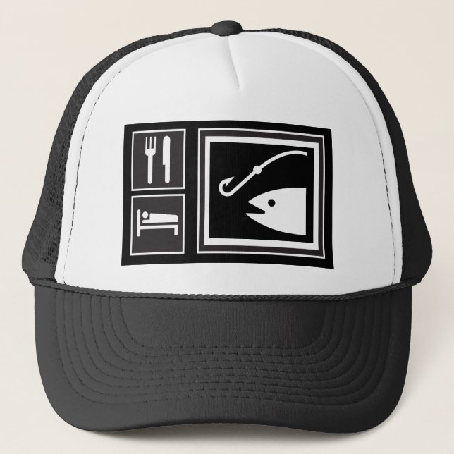 Eat Sleep FISH! Trucker Hat (Front)