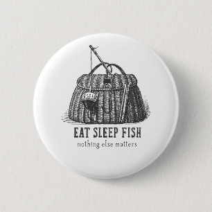 Eat Sleep Fish Vintage Tackle box 6 Cm Round Badge