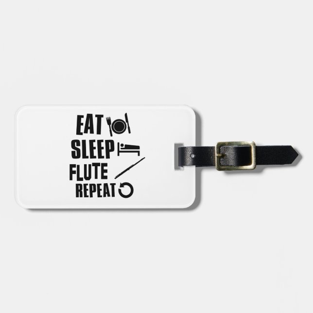 Eat Sleep Flute Luggage Tag (Front Horizontal)