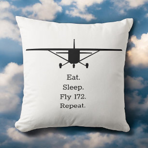 Eat Sleep Fly 172 Repeat Aeroplane Cushion