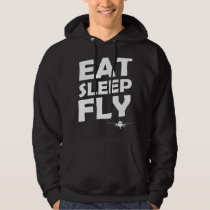 Eat Sleep Fly Aeroplane Pilot Airline Stewardess Hoodie