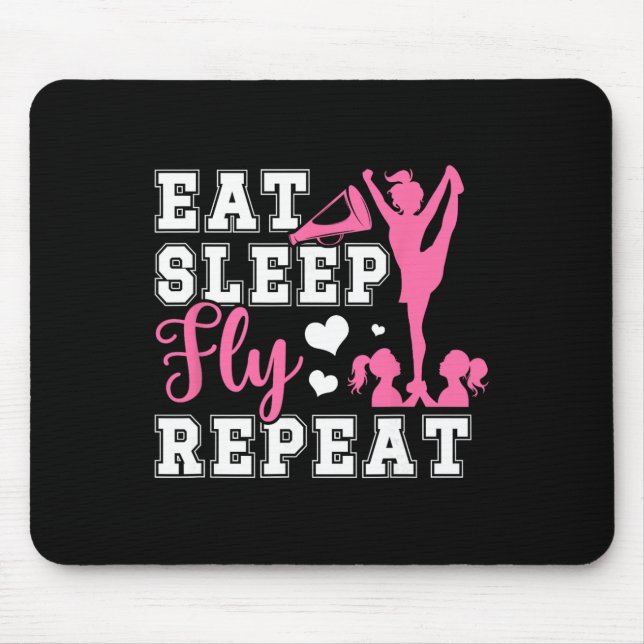Eat Sleep Fly Cheer Flyer Cheerleading Flyer  Mouse Pad (Front)