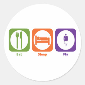 Eat Sleep Fly Classic Round Sticker