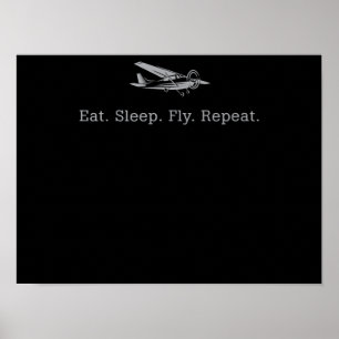 Eat Sleep Fly Drones Repeat Aviator Gift Poster
