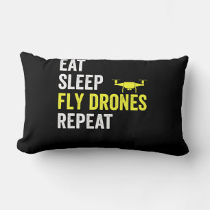 Eat Sleep Fly Drones Repeat Drone Pilot Quadcopter Lumbar Cushion