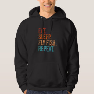 Eat Sleep Fly Fish Repeat Vintage Fly Fishing Fish Hoodie