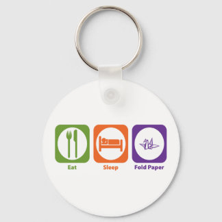 Eat Sleep Fold Paper Key Ring