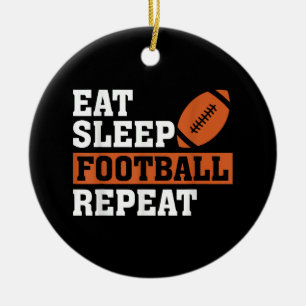 Eat Sleep Football Repeat Awesome Love Football Vi Ceramic Tree Decoration