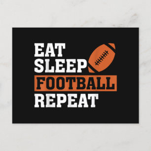 Eat Sleep Football Repeat Awesome Love Football Vi Holiday Postcard