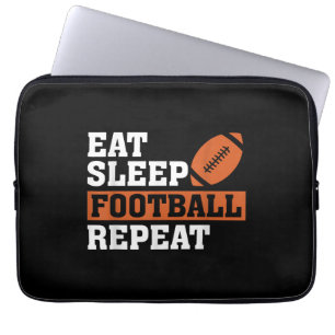 Eat Sleep Football Repeat Awesome Love Football Vi Laptop Sleeve