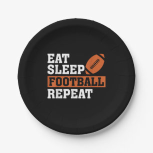 Eat Sleep Football Repeat Awesome Love Football Vi Paper Plate