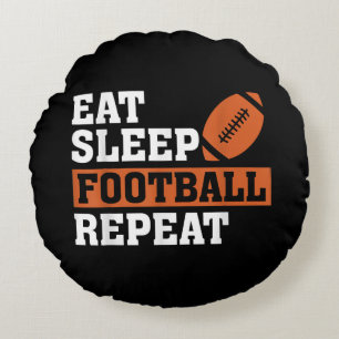Eat Sleep Football Repeat Awesome Love Football Vi Round Cushion