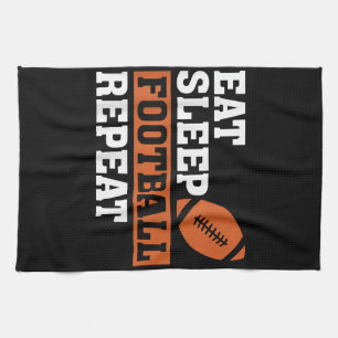 Eat Sleep Football Repeat Awesome Love Football Vi Tea Towel
