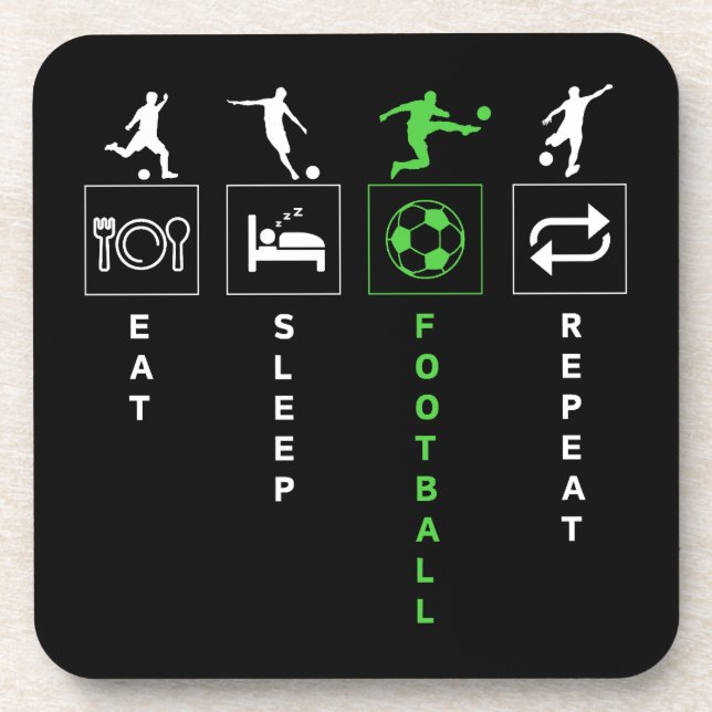 Eat Sleep Football Repeat Coaster (Front)