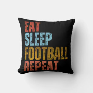 EAT SLEEP FOOTBALL REPEAT CUSHION