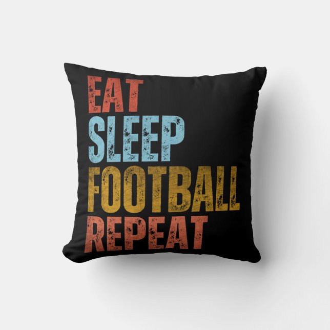 EAT SLEEP FOOTBALL REPEAT CUSHION (Front)