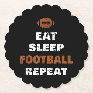 Eat Sleep Football Repeat Love Football Vintage Gi Paper Coaster