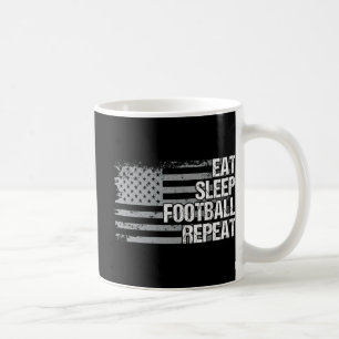 Eat Sleep Football Repeat US Flag Men Women Girls Coffee Mug