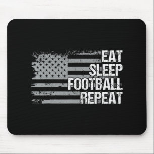 Eat Sleep Football Repeat US Flag Men Women Girls  Mouse Pad