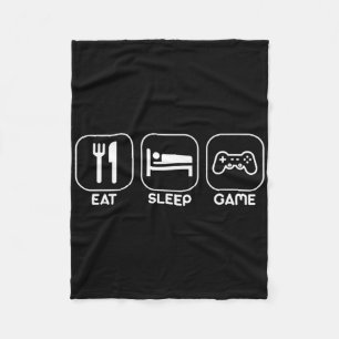 Eat Sleep Game Funny Gamer Video Games Gift Tee Fleece Blanket