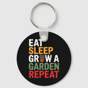 Eat Sleep Game Grow A Garden Repeat Vintage Gamer Key Ring