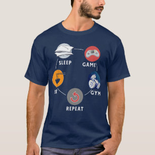 Eat Sleep Game Gym Repeat Design For Workout Gym L T-Shirt