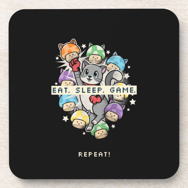 Eat, Sleep, Game, Repeat Coaster (Front)