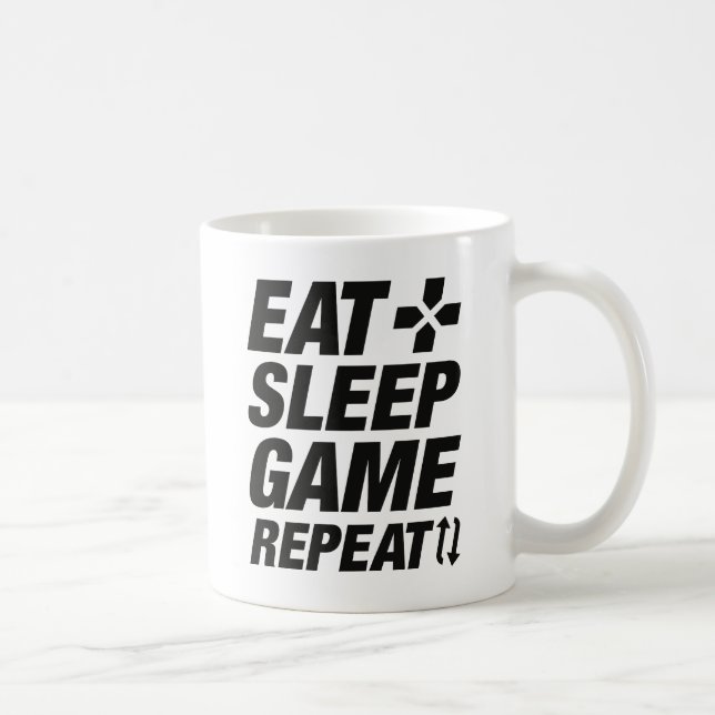 Eat Sleep Game Repeat Coffee Mug (Right)