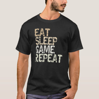 Eat Sleep Game Repeat Gamble Computer Game Console T-Shirt
