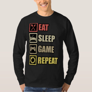 Eat Sleep Game Repeat Gaming Controller Pc Compute T-Shirt