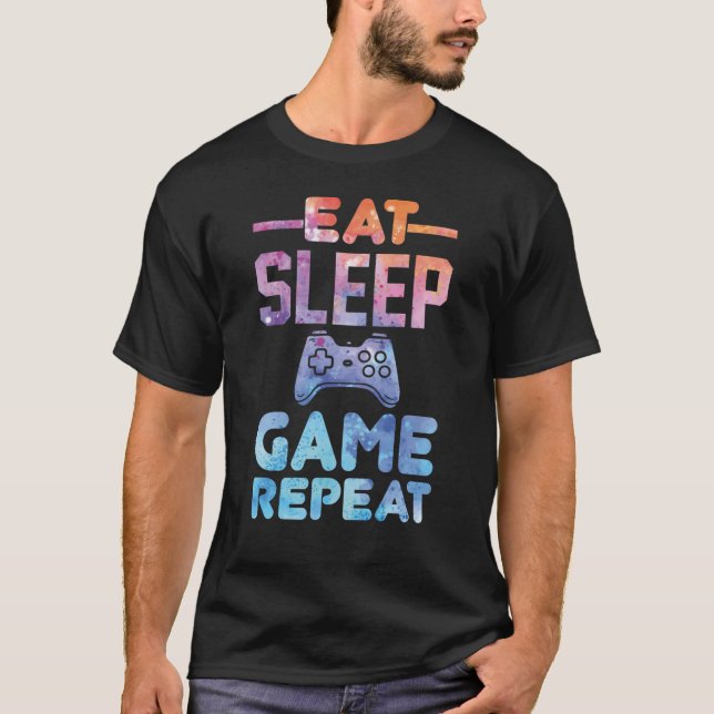 Eat Sleep Game Repeat T-Shirt (Front)
