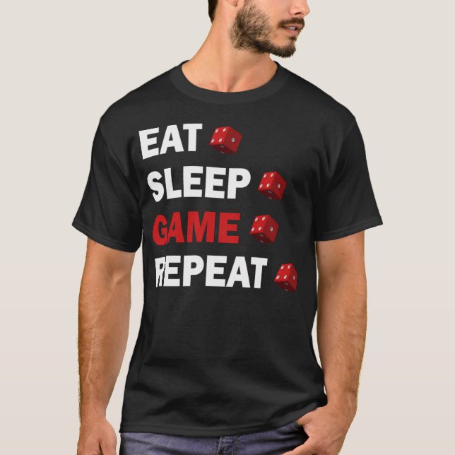 Eat Sleep Game Repeat T-Shirt (Front)