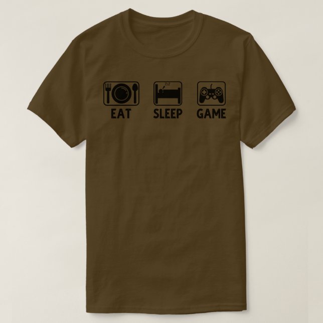 Eat Sleep Game Repeat T-Shirt (Design Front)
