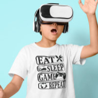 Eat Sleep Game Repeat  T-Shirt